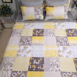 Chăn ga gối Cotton - Ô vuông vàng - Bộ